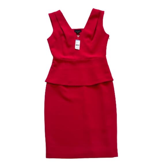 Metaphor Dress Tango Red Peplum Cut Out V-Neck Sleeveless Sheath Size 6 NEW - Picture 12 of 12
